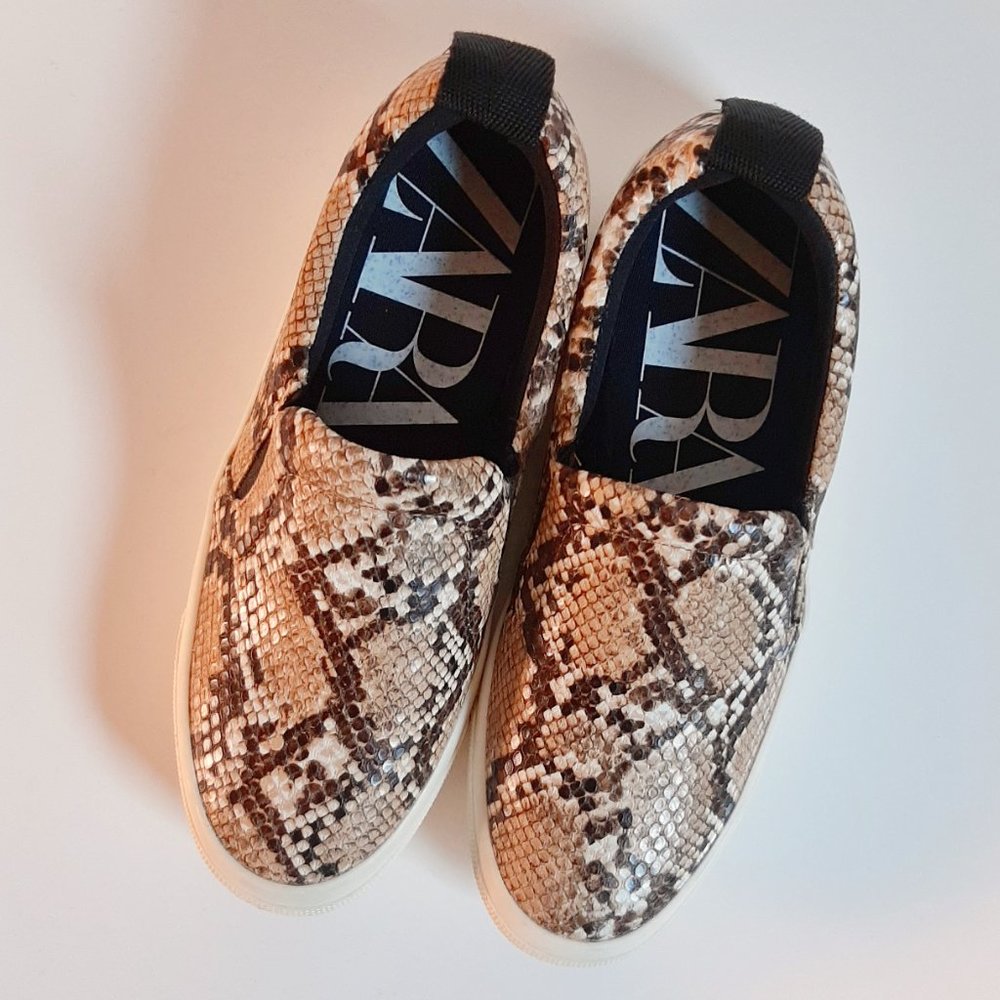 Zara Trafaluc Python Slip On Platform Sneakers - image 3
